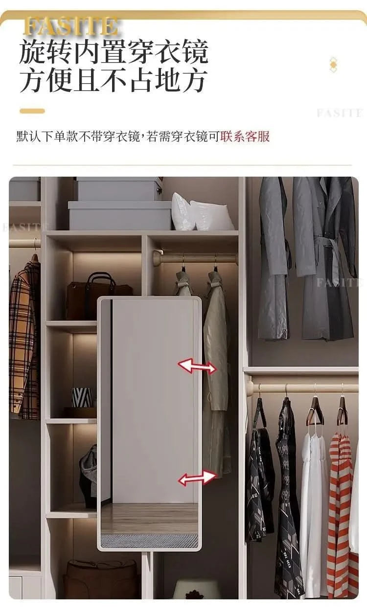 Sliding door wardrobe household bedroom small apartment full set of thickened back plate simple sliding door wardrobe