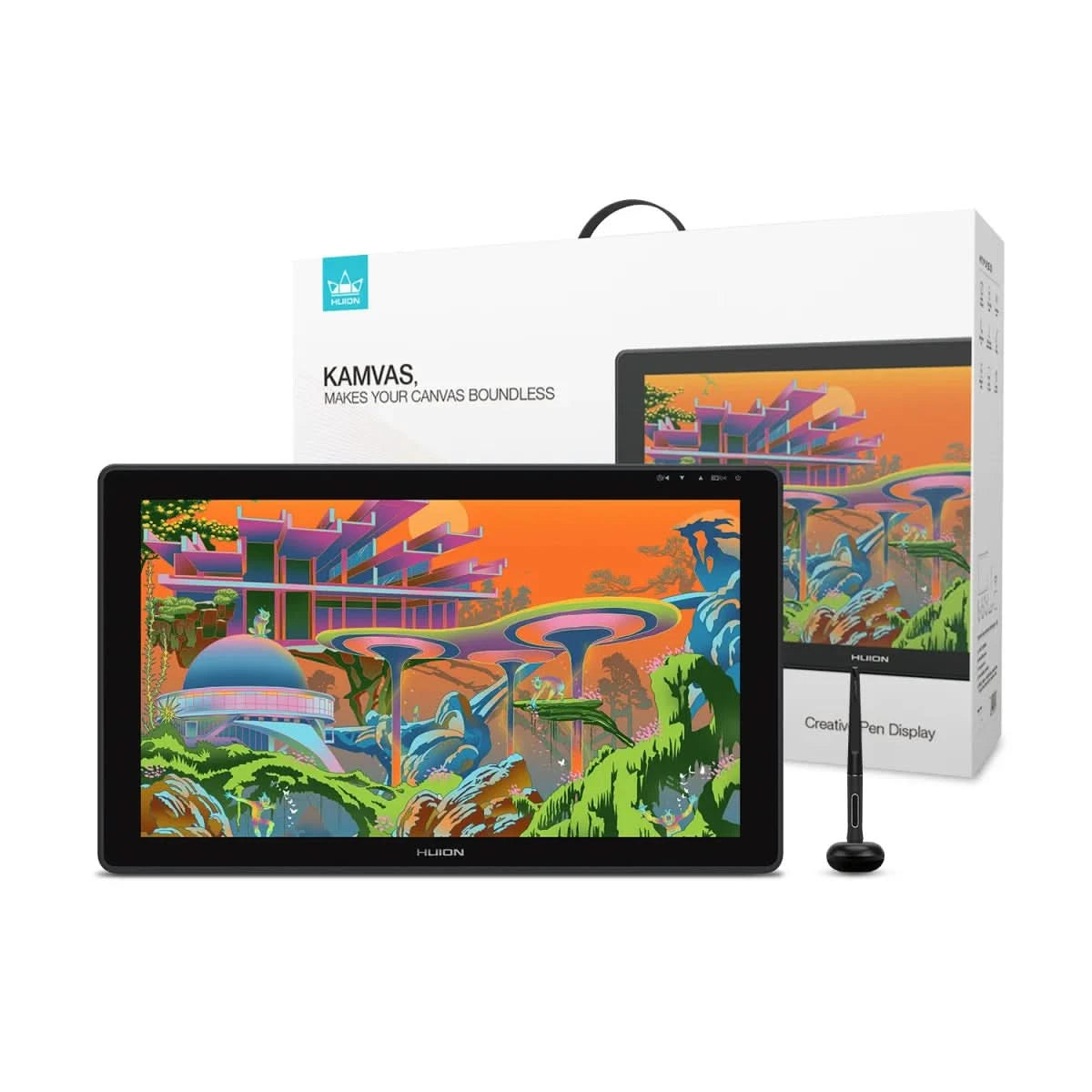 HUION Kamvas 22 Graphic Pen Tablet Monitor Pen Display 21.5 Inch Anti-glare Screen 120%s RGB Windows Mac And Android Device