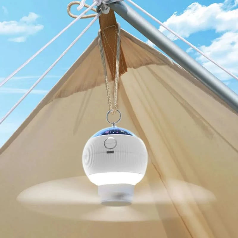 With LED Fan Light, 3 Speed Remote Control, Portable Travel, Easy to Install, Silent Room
