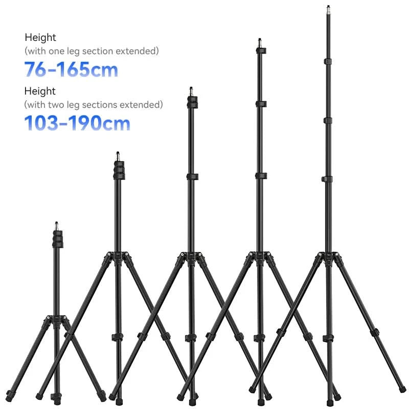 Ulanzi TT43 Reversible Leg Light Stand 1.9m Foldable Portable Light Stand Tripod for Max Load 3kg for DSLR Camera Smartphone