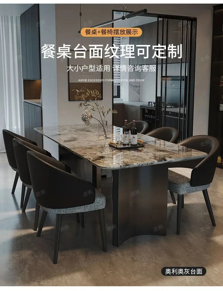 Marble Kitchen Dining Table Wall Lounge Designer Restaurant Modern Dining Table Luxury Study Mesas De Comedor Kitchen Furniture