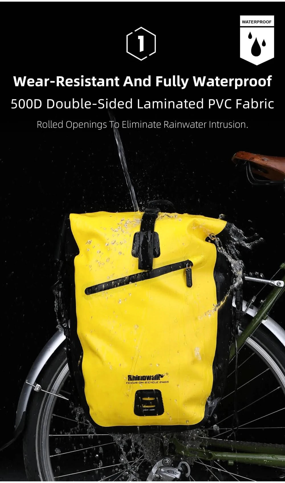 Rhinowalk Waterproof Bike Bag 20L/27L Travel Cycling Bag Basket Bicycle Rear Rack Tail Seat Trunk Bags bicycle bags & panniers