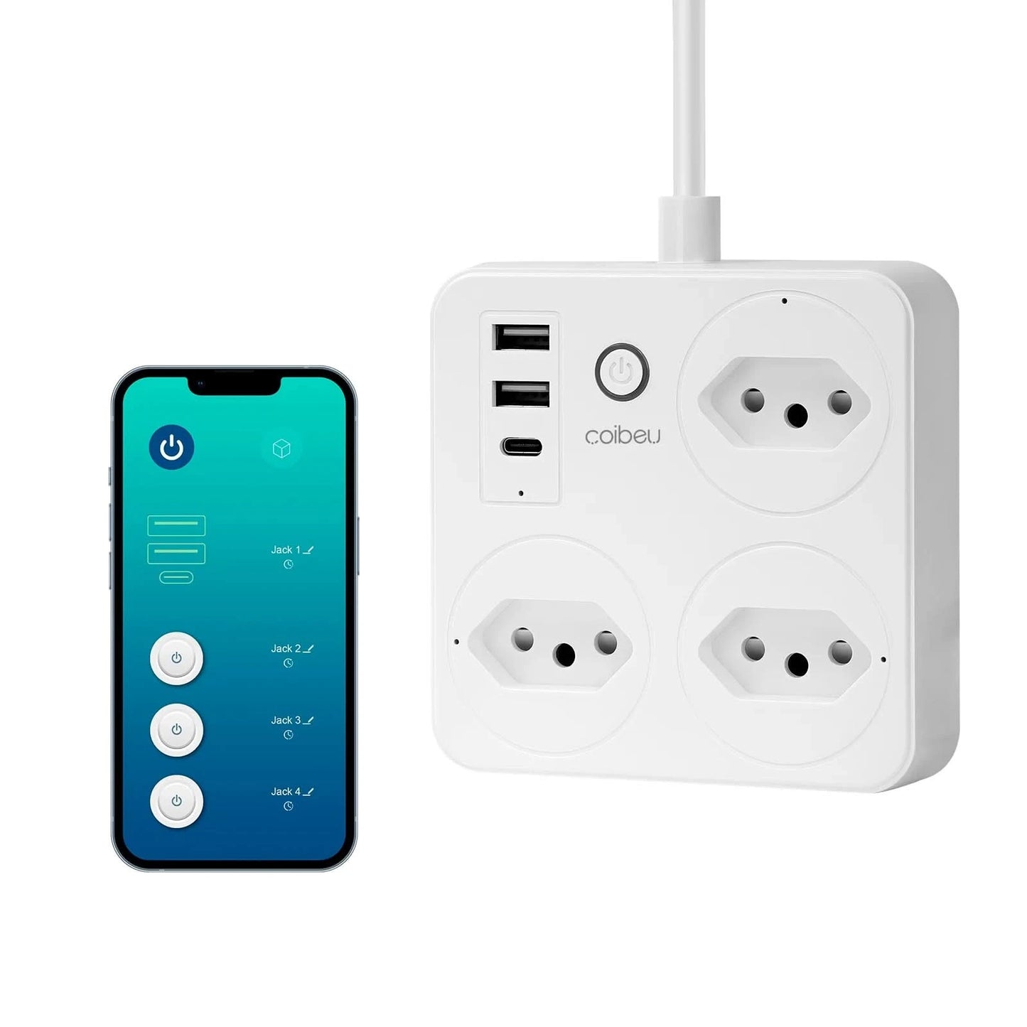 Smart Switch mit Steckdose, brasilianischer Netzfilter, Smart Plug, USB-Steckdose, Smart Switch, Smart Socket