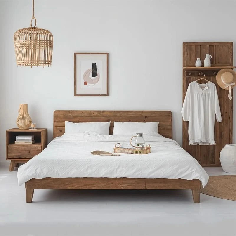 Modern Storage Bedroom Furniture Wood King Size Bed  Sets with Night Stands