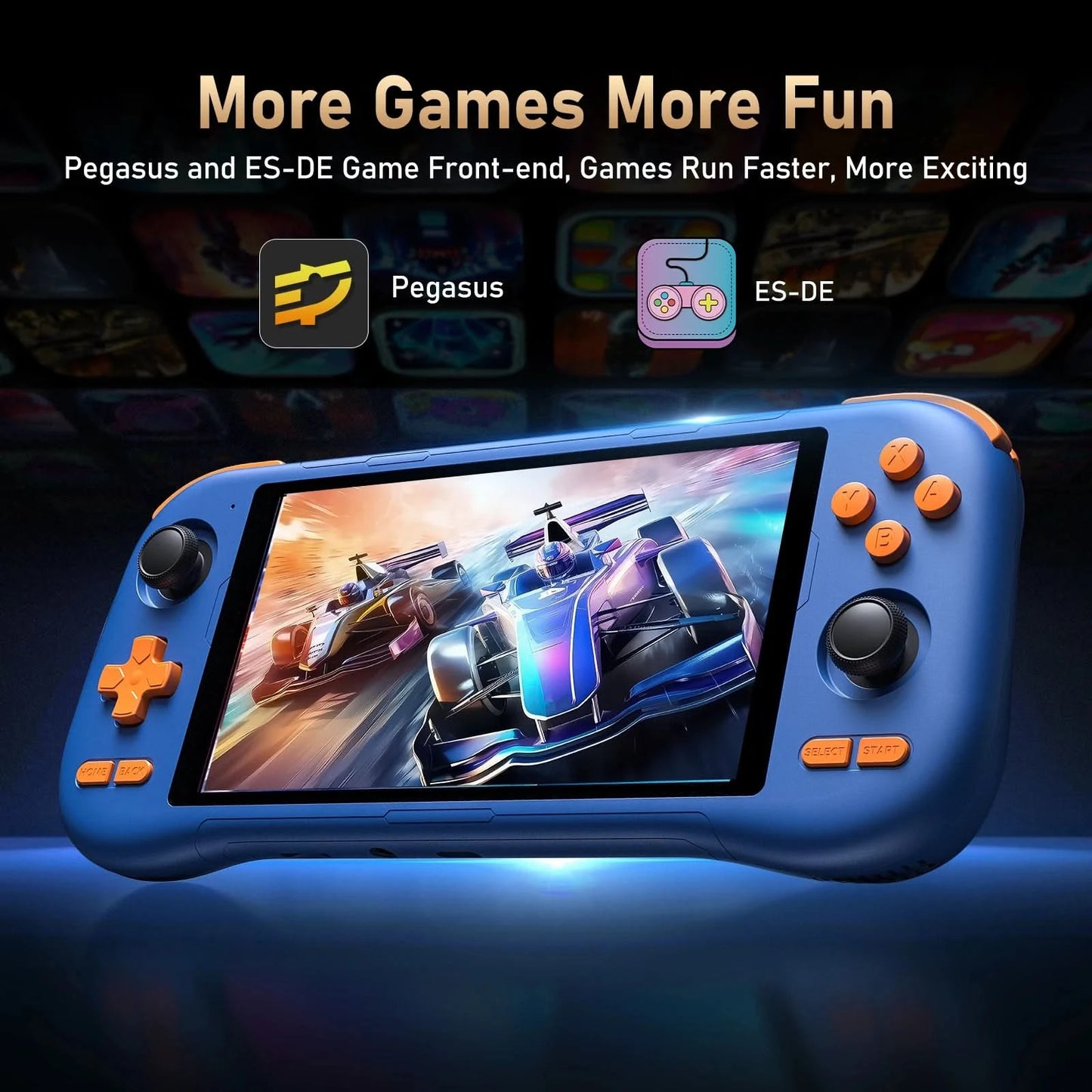 KINHANK K56 Handheld Game Console 5.5'' Touch Screen 50 Emulators for Android 14 PS1/PSP/DC/SS 5000mAh WIFI5 Retro Game Player
