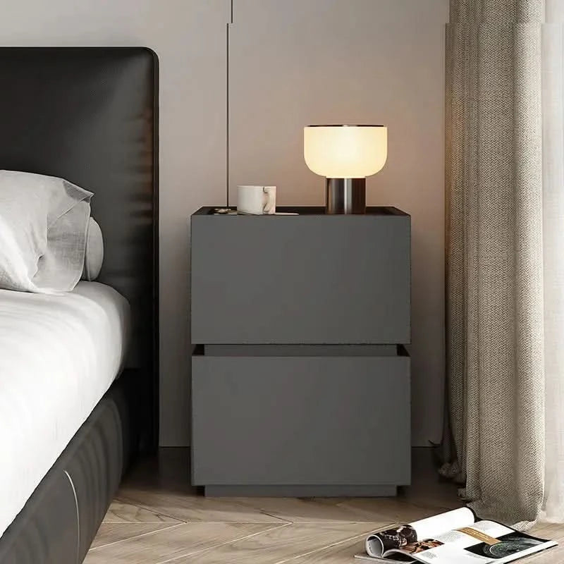 Wood Bedside Table Storage Modern Household Drawer Storage Light Luxury Bedroom Solid Wood Bedside Cabinet Locker Furniture
