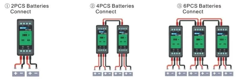 Heltec 12V Lead Acid Battery Equalizer 10A Active Balancer Lipo/Lifepo4 Connected in Parallel Series LCD Meter for 24/36/48V/96V