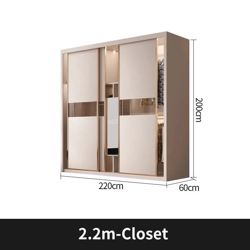 Sliding Door WardrobeNordic Modern Home Furniture Bedroom Desk Dresser In One Combination Light Luxury Corner Wardrobe furniture