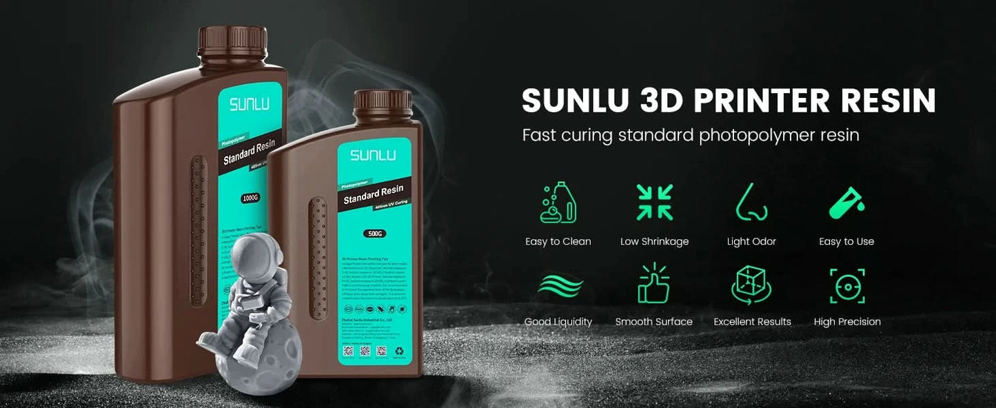 SUNLU 10KG  Standard / Water-Wash 3D Resin 405nm UV Resin For most SLA/DLP/LCD 3D Printer Material UV Sensitive 1kg