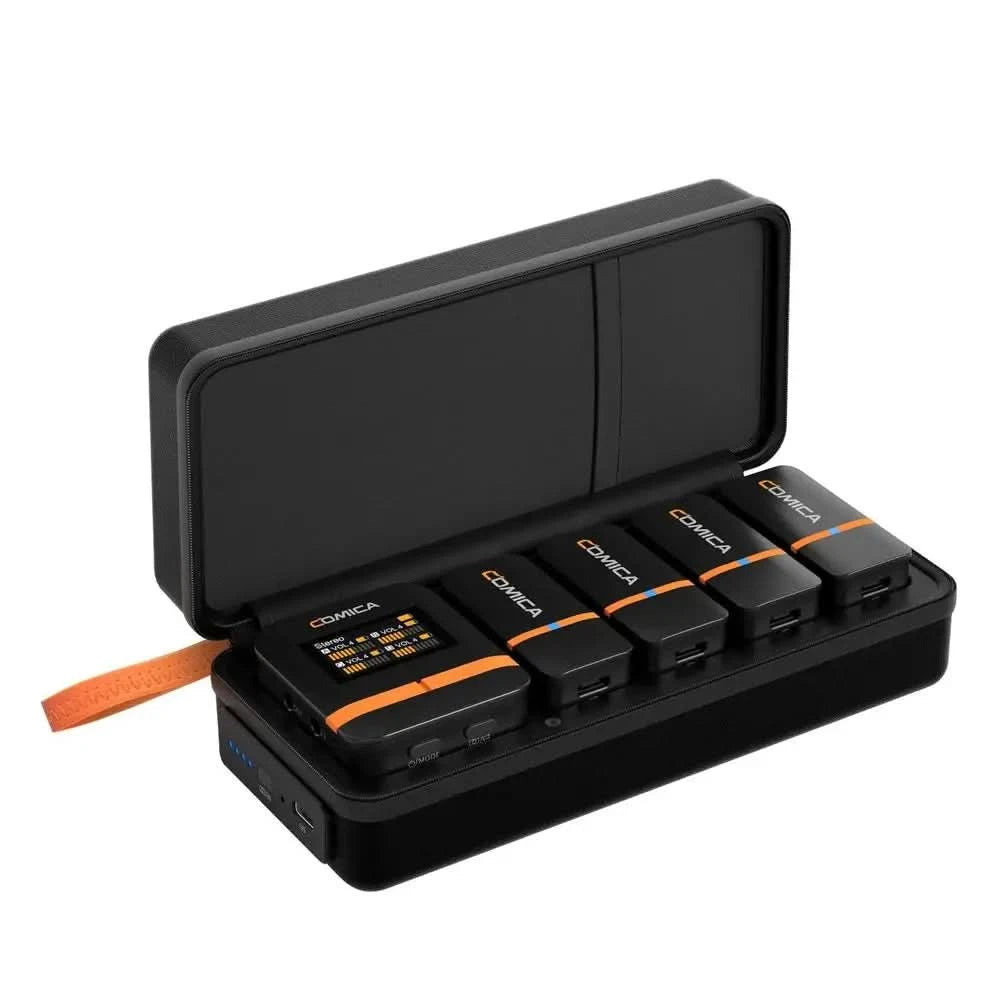 【Do Brasil】COMICA Vimo Q Wireless Lavalier Microphone System Noise Cancellation Lav Mic for Camera, iPhone, Android, PC, etc
