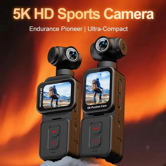 K28 5K Ultra Clear Handheld Action-Kamera 1,69 Zoll Gesichtserkennung Automatische 270°-drehbare Linse Verfolgungsaufnahmen Sport-Daumenkamera