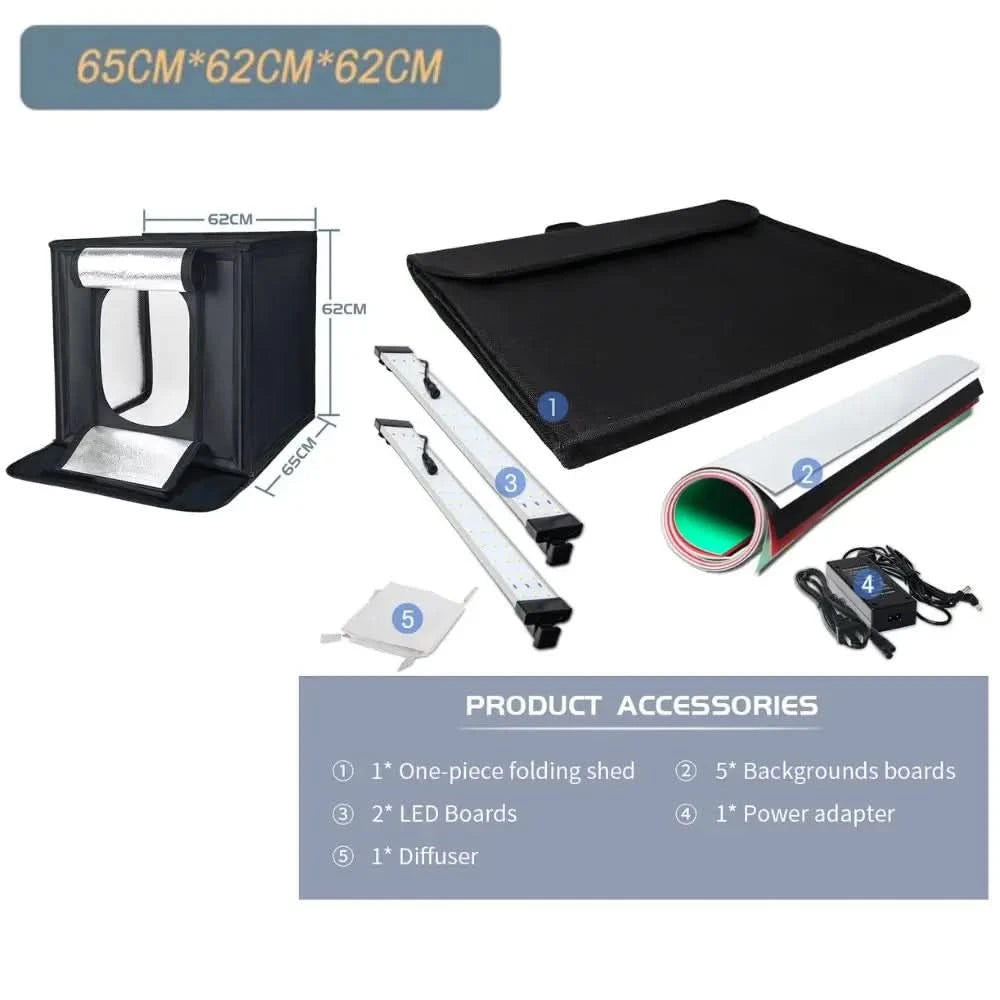 30/40/45 65 80cm Photography Tent Photo Light Studio SoftBox Portable Foldable Table Shoot Tents Kit With 5 Background Backdrop