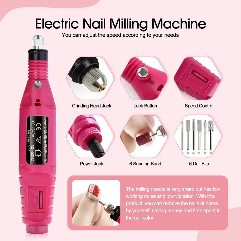 Strong Electric Nail Sander Nail Drill Machine Grinding Equipment Milling Cutter For Manicure Pedicure Polishing Tools