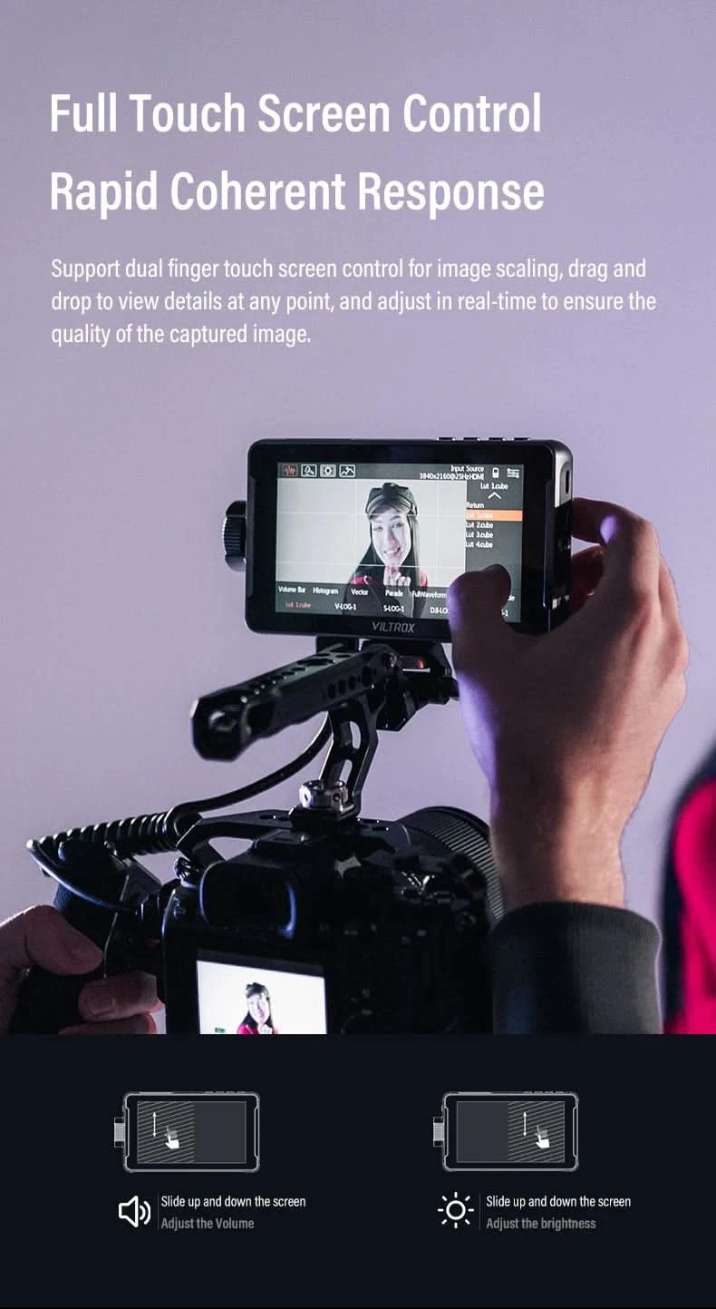 VILTROX DC-550 5.5 Inch Profissional Camera Studio Monitor 4K 30Hz HDMI Touch Screen Field 3D LUT Director Monitor 1920x1080