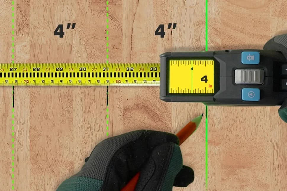 Laser Tape Measure 100M Professional Laser Distance Meter with Instant Digital Readout, Green Laser Line Marking