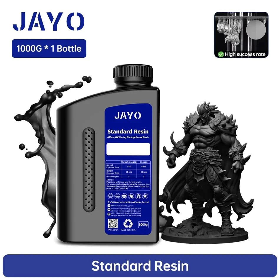 JAYO UV Resin ABS Like/Standard/Plant based/Nylon Like/Water-Wash 1KG 405nm Liquid Rapid UV Curing For LCD 3D Printing Material
