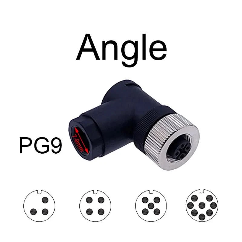 M12 sensor connector 4pin 5pin M12-8 waterproof male&female plug screw threaded coupling A Code sensor connectors