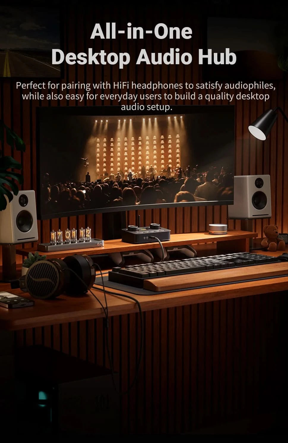 Fosi Audio K7 HiFi DAC & Headphone Amplifier, AKM4493ESQ DAC Chip, PCM 384kHz/32Bit & DSD256, Mic Input USB Audio DAC for Gaming