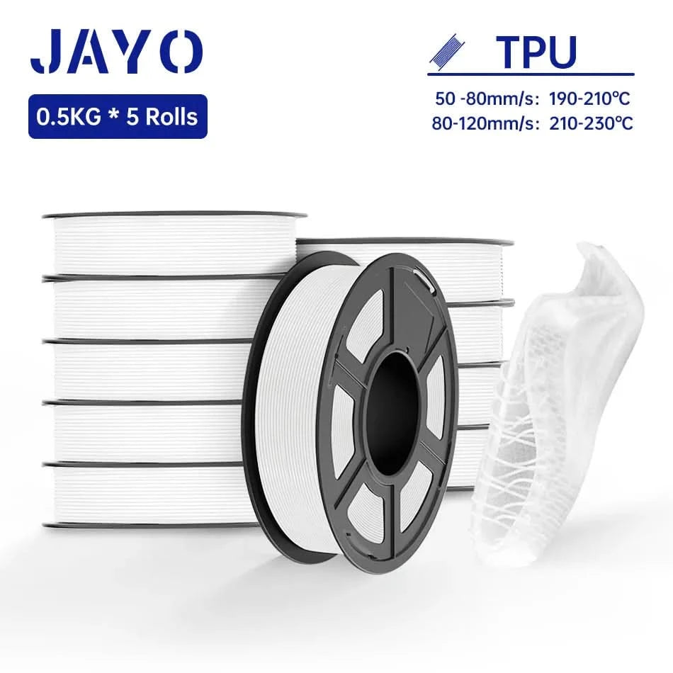 JAYO PLA / ABS / PETG / Silk / ASA /TPU /PLA+ Filament 10 Rolls 3D Printer Filament 1.75MM 0.65/1/1.1KG Neatly Wound 3D Filament