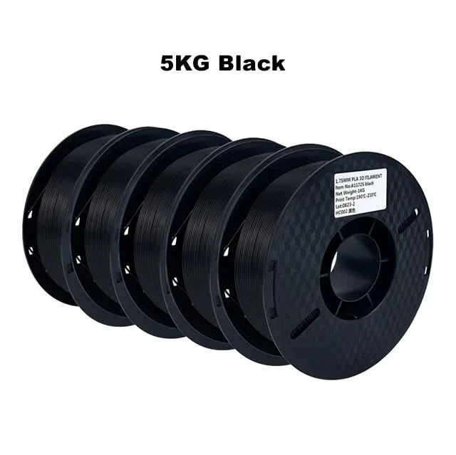5KG PLA Filament 1.75mm Black White Gray High Quality Toughness 3D Printer Material 5 Rolls Local Delivery