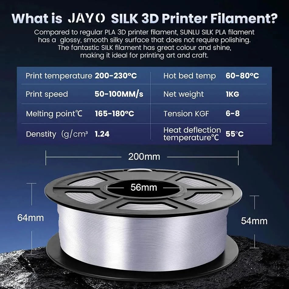 JAYO PETG/PLA/SILK/PLA Meta/PLA+/ABS 2Rolls 3D Printing Filament 1.75MM Children Creative Model Material For 3D Pen Filament
