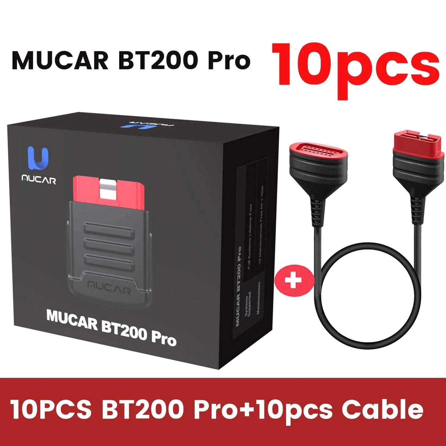 10 Stk.-100 Stk. MUCAR BT200/BT200 Pro OBD2 Diagnosegerät vollständige Systemdiagnose für alle Autos, lebenslang kostenlos, 15 Reset-Services