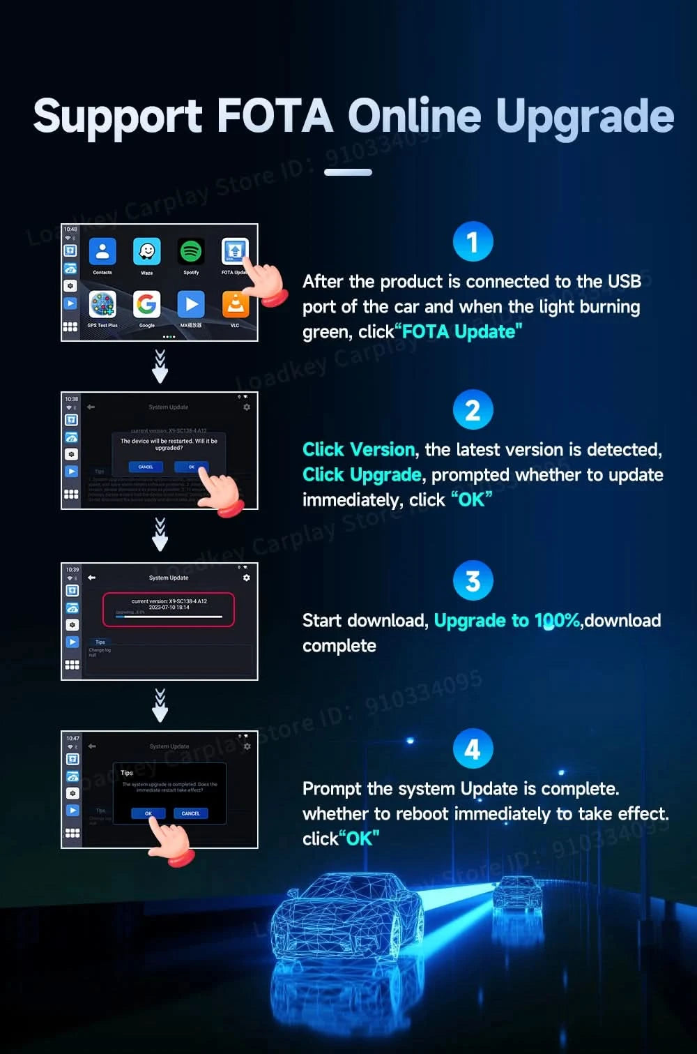Carlinkit HDMI Output Car Tv Mate Carplay Qualcomm 6225 8-Core Android Auto Wireless Adapter Support Youtube Gps Split Screen