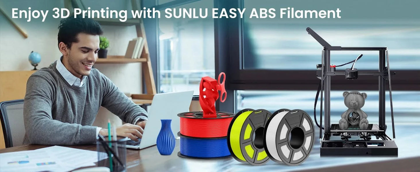 SUNLU 10KG 3D Filament PLA/PLA PLUS/PETG/Easy ABS Filamnet 1.75mm 10Roll 1KG Neatly Wound 3D Printer Filament for 3D Printer