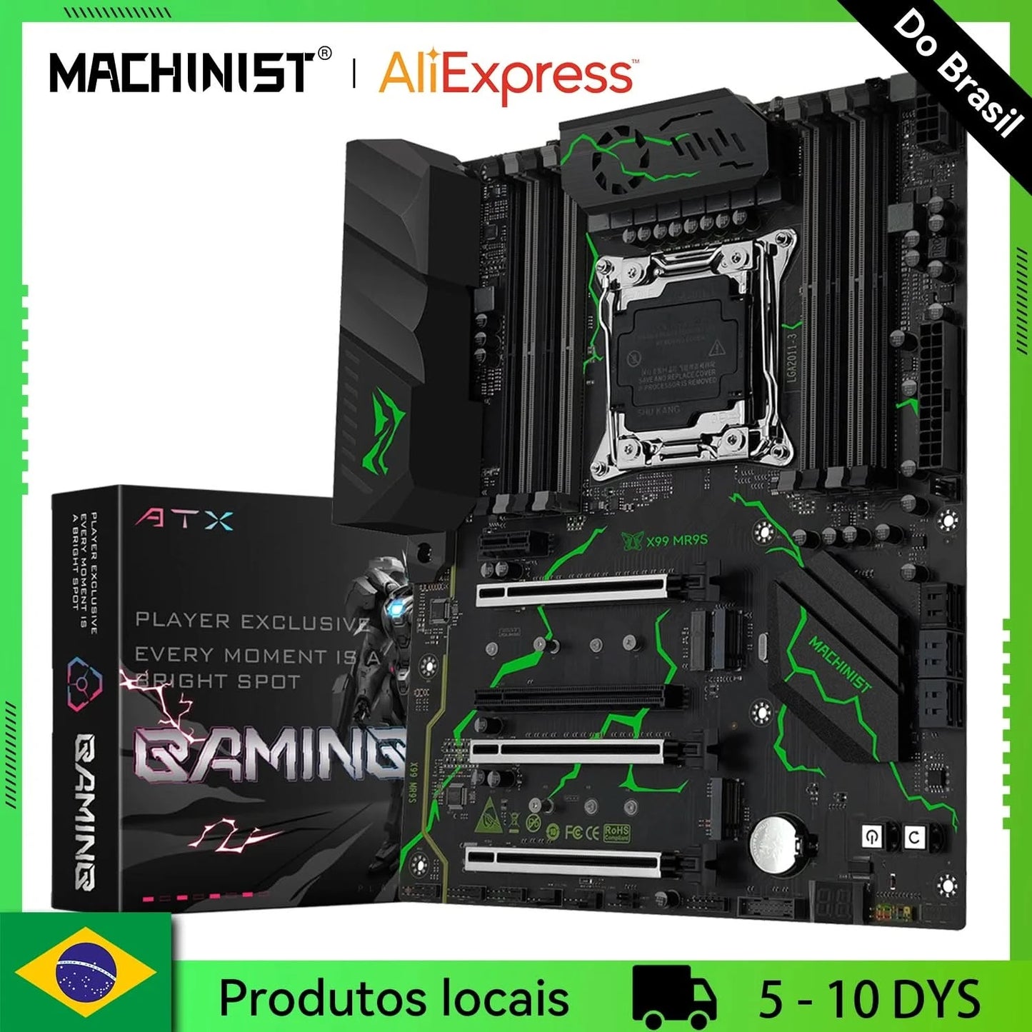 MACHINIST X99 MR9S motherboard ATX LGA 2011-3 Support Xeon E5 V3/V4 series CPU DDR4 four channel NVME M.2 USB 3.0