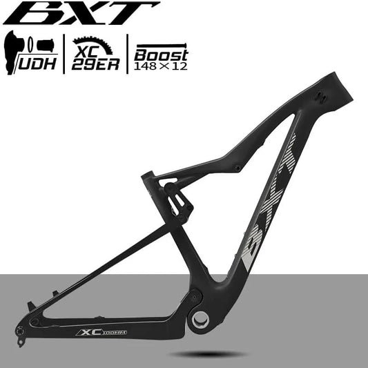BXT NEW vollgefedert Boost 29er Rahmen XC Mountainbike Steckachsenrahmen UDH-Schaltauge