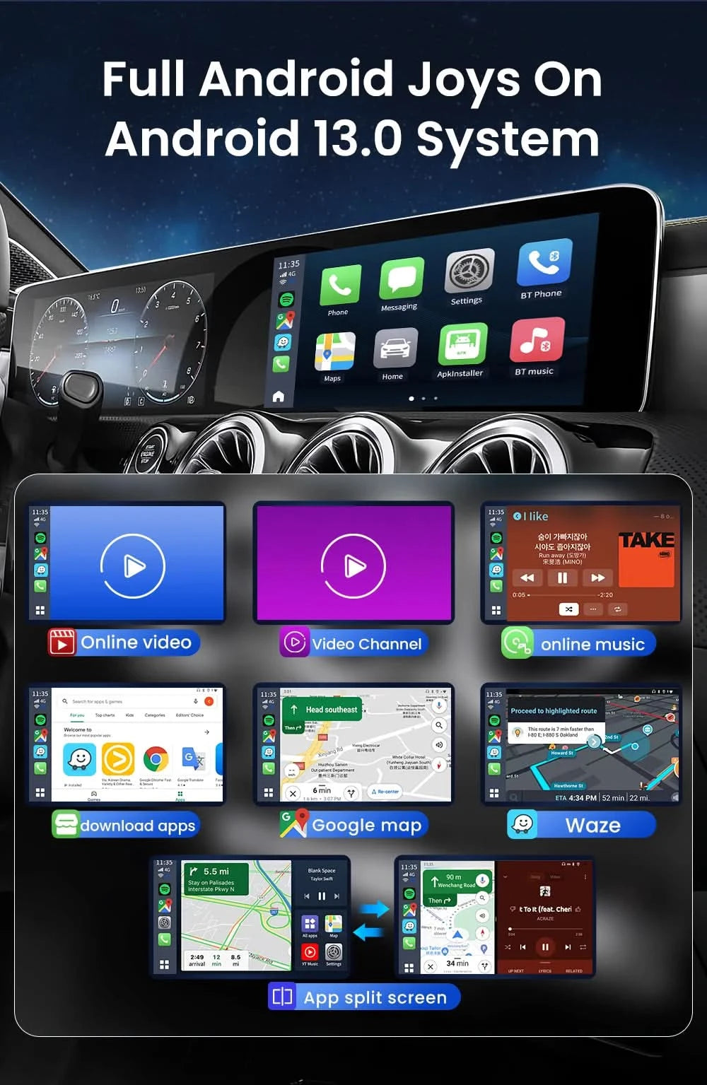 CarlinKit CarPlay Ai Box Android 13 Plus or Android 11 Smart Car Box Android Auto Wireless CarPlay 4GLTE for Audi Mazda VW Haval