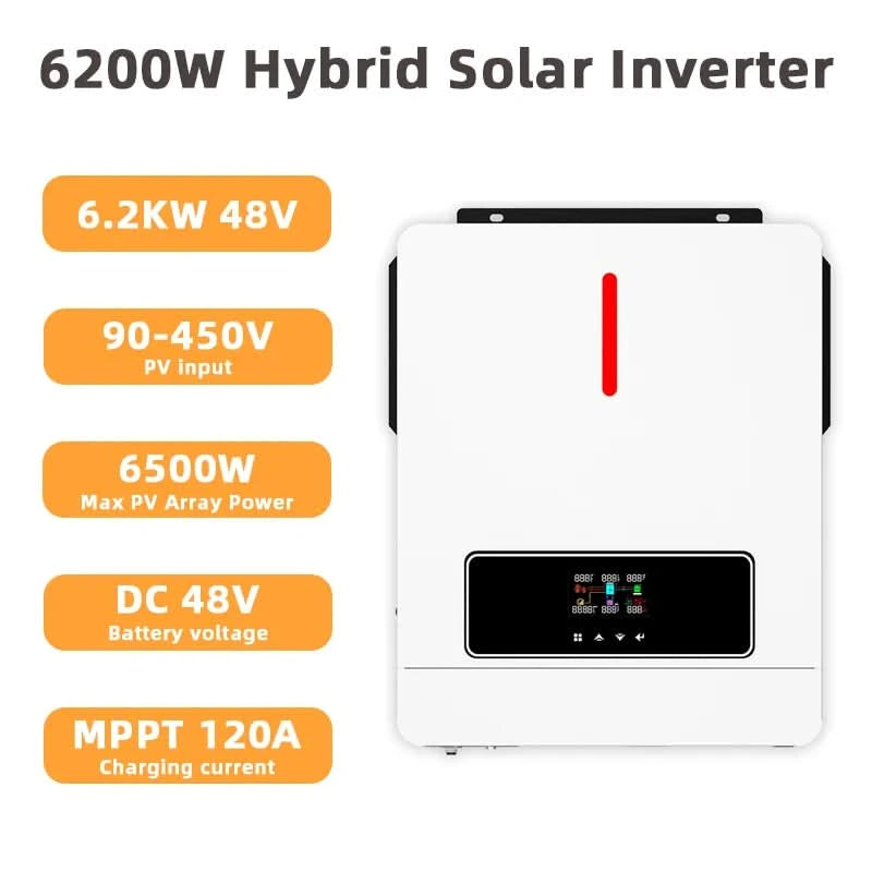 Y&H 10.2KW/6.2KW Hybrid Solar Inverter On/off grid Inverter 48V 220V Pure Sine Wave Inverter MPPT 160A/120A Charge Controller