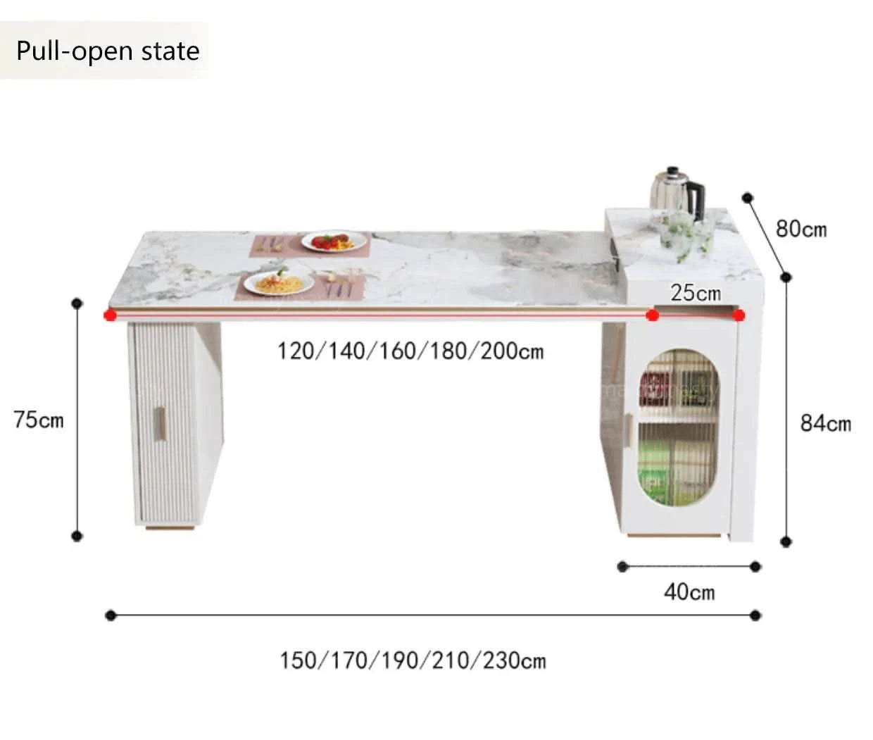 Rock Plate Dining Table Integrated Extendable Home Modern Light Luxury Dining Table With Storage Cabinet