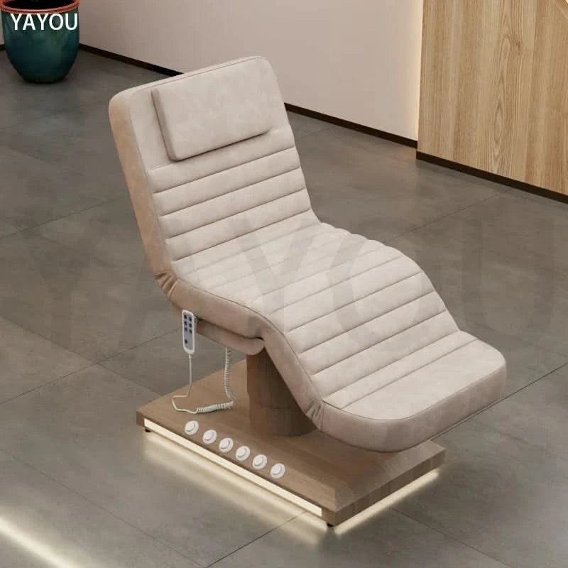 2025 Luxury Wooden Bed with LED Base 3-Motor Massage Bed Customizable Colorful Bed for Living Room-5R
