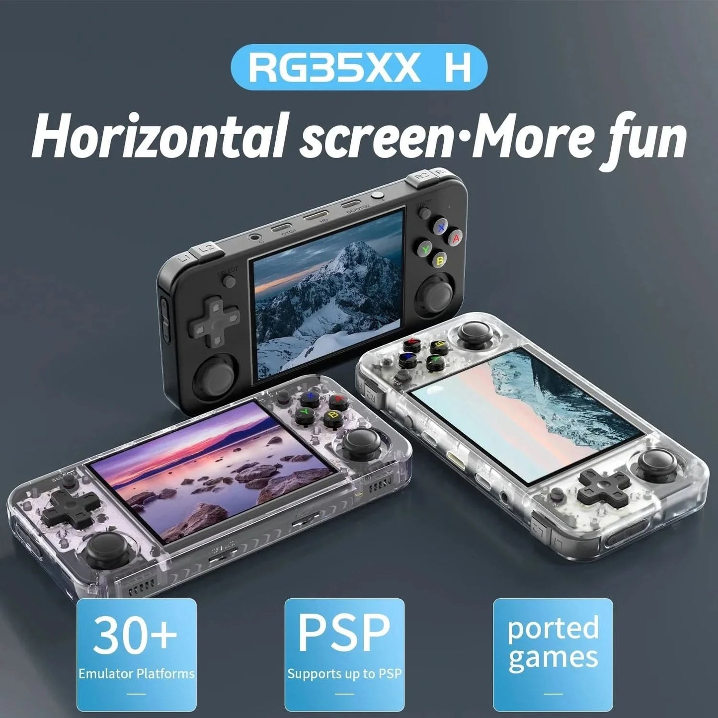 ANBERNIC RG35XX H Retro Handheld Game Console Linux System 3.5-inch IPS Screen Portable Console 5G WIFI HDMI TV Output PSP Gift
