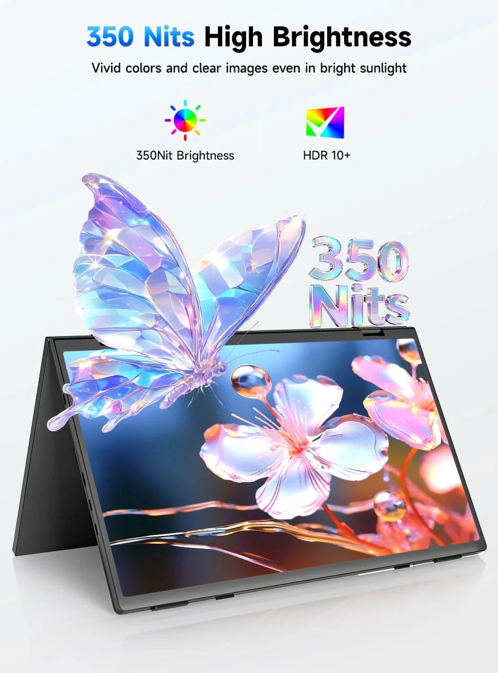 EVICIV Stacked Portable Monitor 15.6 Inch Dual Foldable Travel Display 1080P 100% sRGB USB-C HDMI Triple Laptop Screen Extender