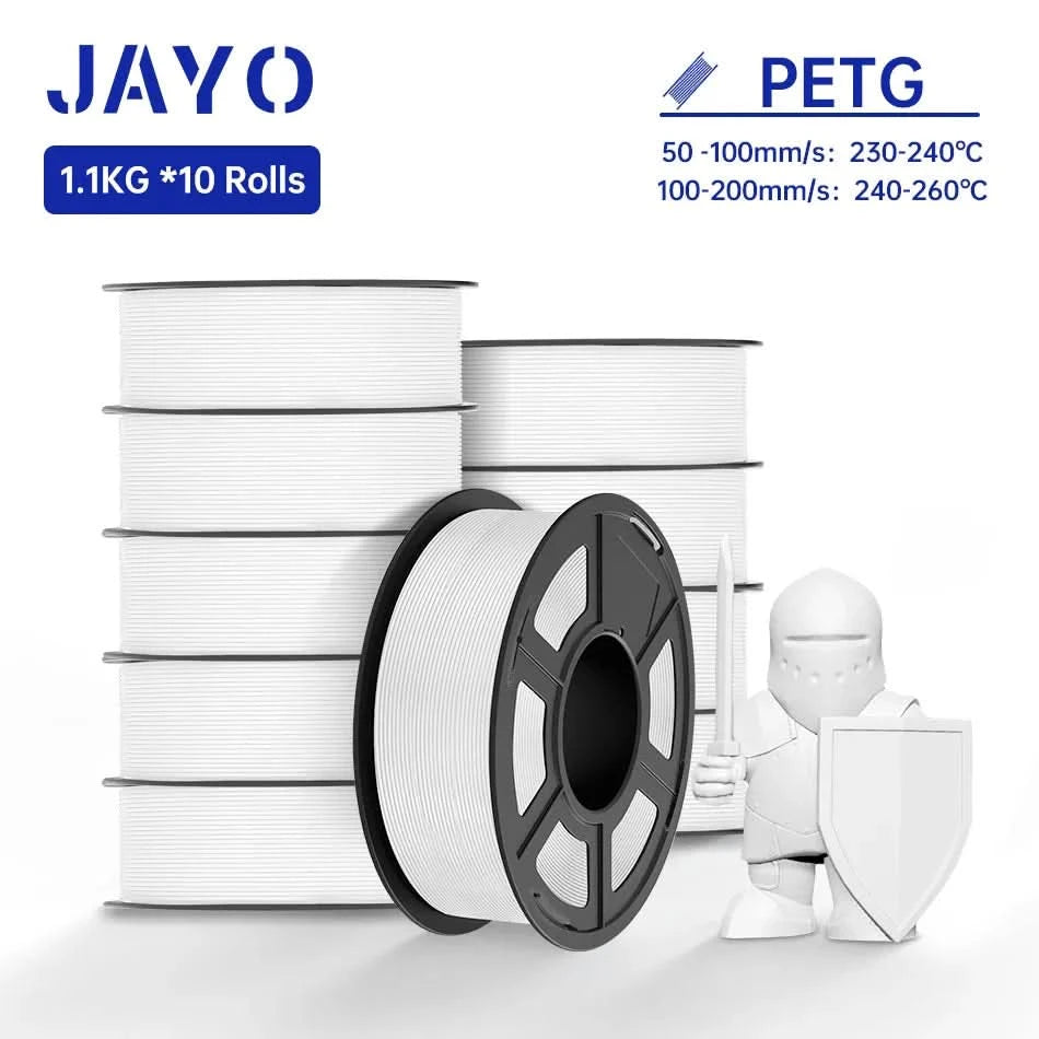 JAYO PLA / ABS / PETG / Silk / ASA /TPU /PLA+ Filament 10 Rolls 3D Printer Filament 1.75MM 0.65/1/1.1KG Neatly Wound 3D Filament