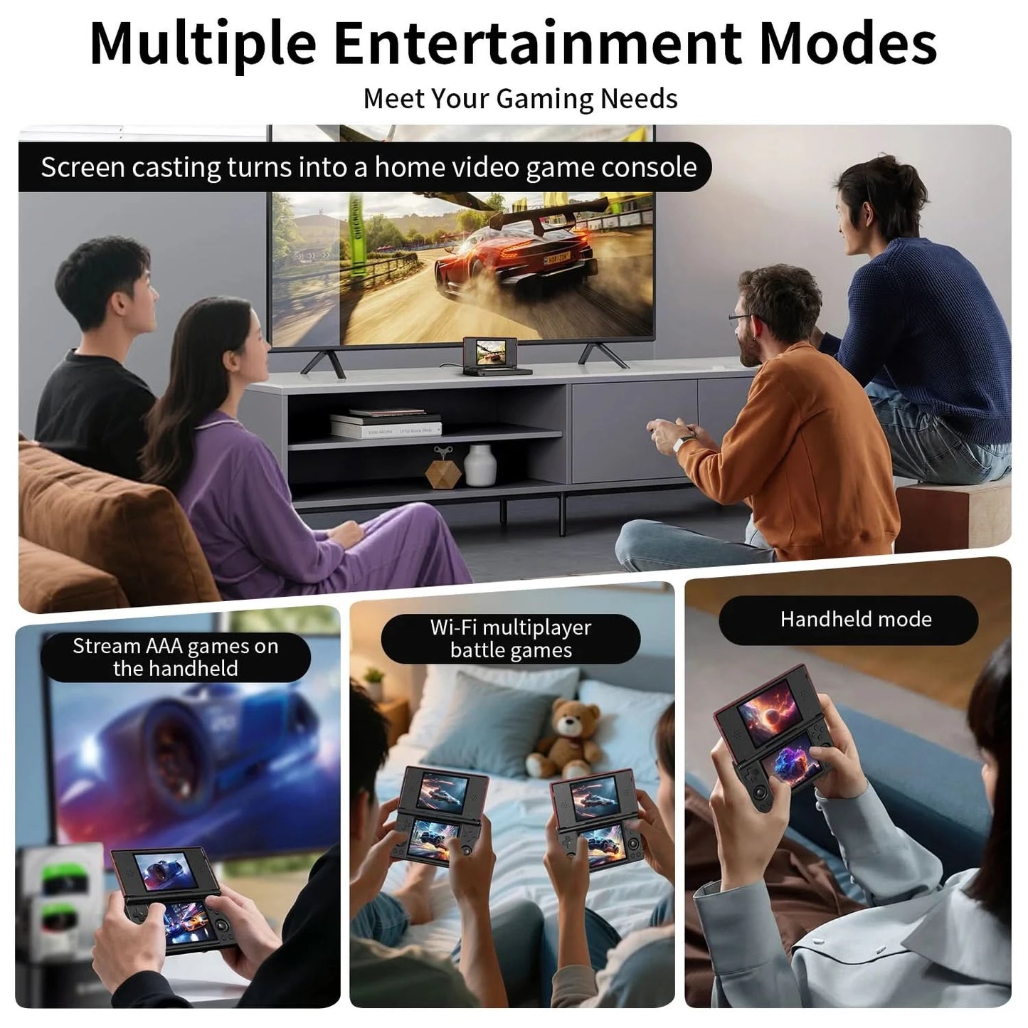 Anbernic RG DS Retro Handheld Game Console Flip Video Games Player 4" IPS Dual Screen Android14 4000mAh Supports RixelHK PSP PS2