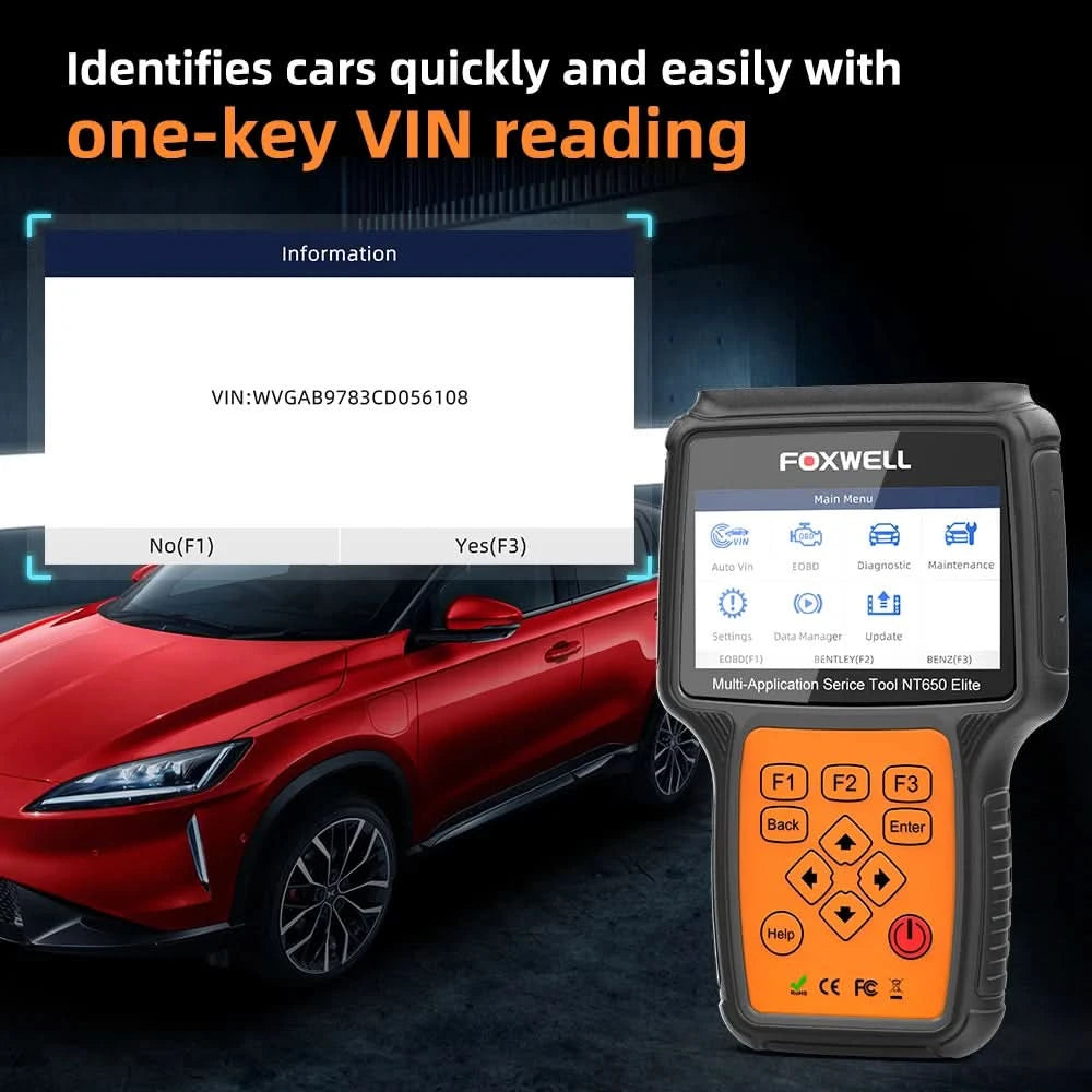 FOXWELL NT650 Elite Wireless OBD2 Automotive Scanner SAS A/F OIL EPB BRT TPS 26+ Reset Professional Auto Car Diagnostic Tool