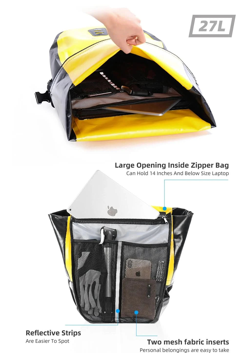 Rhinowalk Waterproof Bike Bag 20L/27L Travel Cycling Bag Basket Bicycle Rear Rack Tail Seat Trunk Bags bicycle bags & panniers