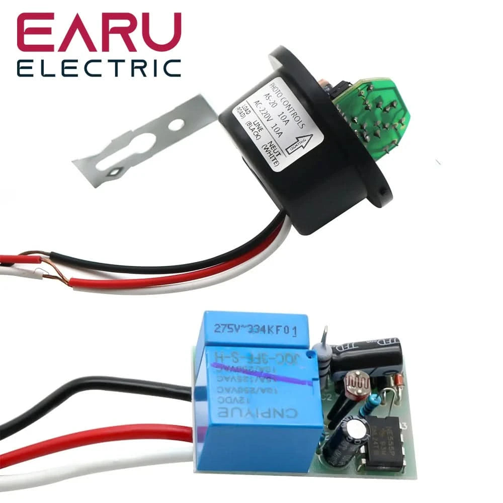 Automatic On Off Photocell Street Lamp Light Switch Controller DC 24V AC 110V 220V 50-60Hz 10A Photo Control Sensor Switch