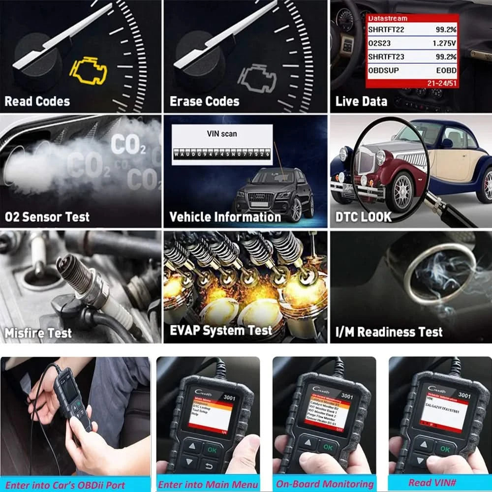LAUNCH X431 CR3001 OBD2 Scanner Automotive Car Full OBD2 Diagnostic Tool Code Reader Scanner Free Update PK ELM 327
