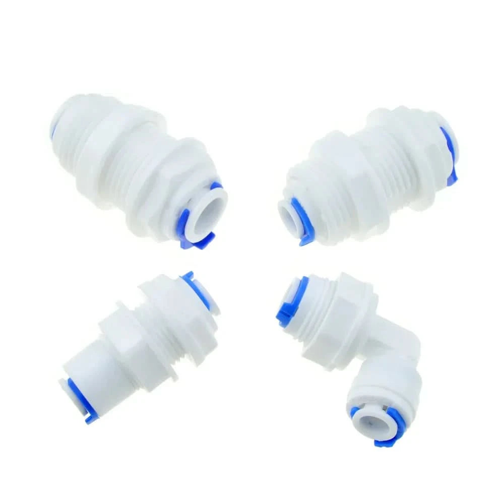 Reverse Osmosis Quick Coupling 1/4 3/8 Hose Connection Tee Y Connector 2 Way Equal Elbow Straight RO Water Plastic Pipe Fitting