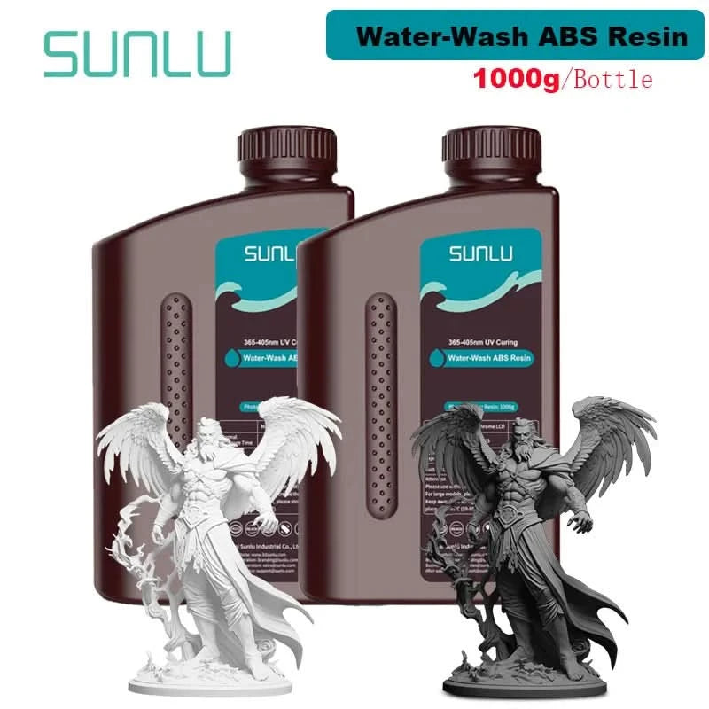 SUNLU 2KG Water Washable / Water Washable ABS Resin Resin 1000G/Bottle 405nm Rapid UV-Curing Photopolymer Resin For LCD 3D Print