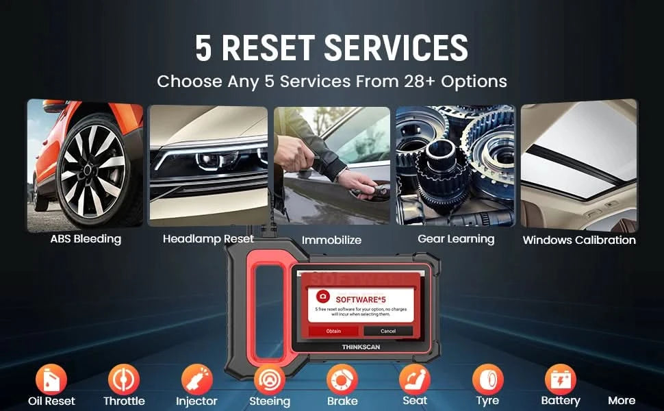 THINKSCAN Plus S7/S6/S4 OBD2 Scanner Car Diagnostic Tool Scan ABS SRS ECM TCM BCM IC AC System Free Reset Service Free
