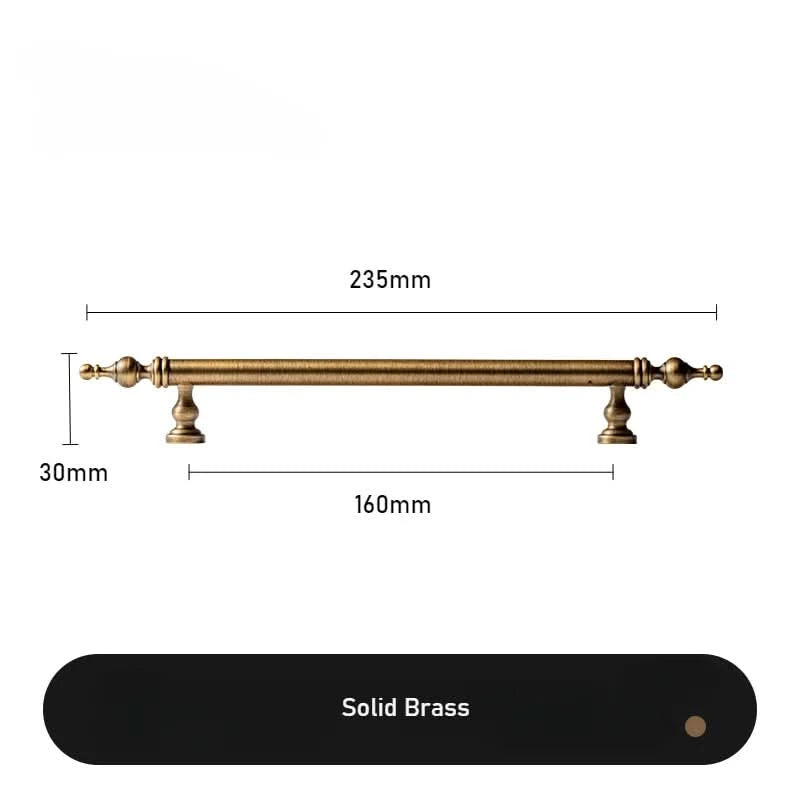 Tinyhob Massiver antiker Bronzezug Messing Schrankknöpfe T-Stange Möbel Kleiderschrank Geräte Griff Langer Zug Schubladengriff