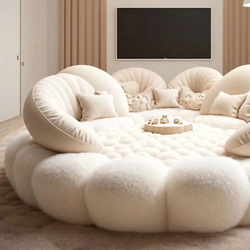 Round Aesthetics Soft Bed Frame European Full Master Bedroom Hotel Create Bed King Size Fashionable Modern Cama Casal Furniture