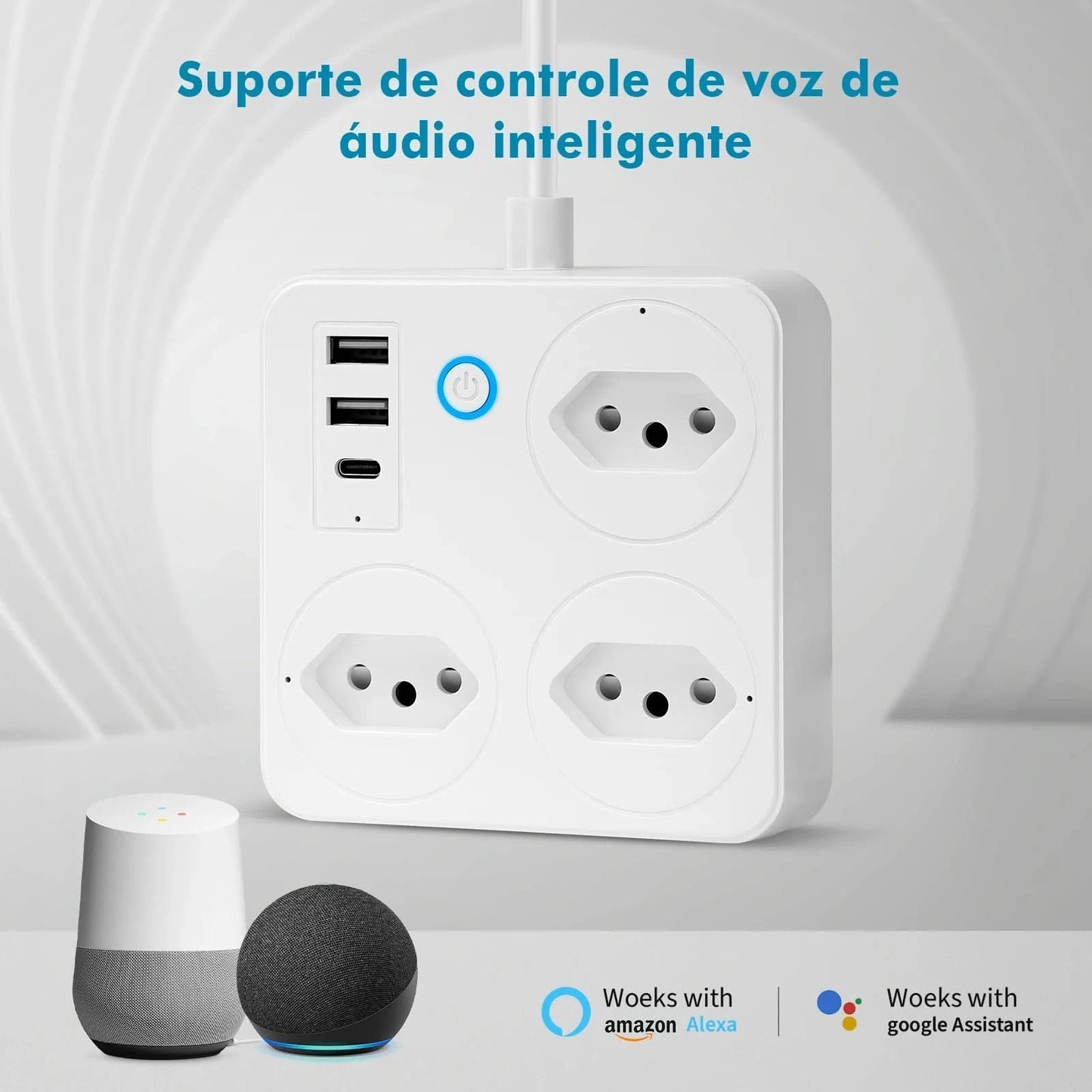 Smart Switch mit Steckdose, brasilianischer Netzfilter, Smart Plug, USB-Steckdose, Smart Switch, Smart Socket