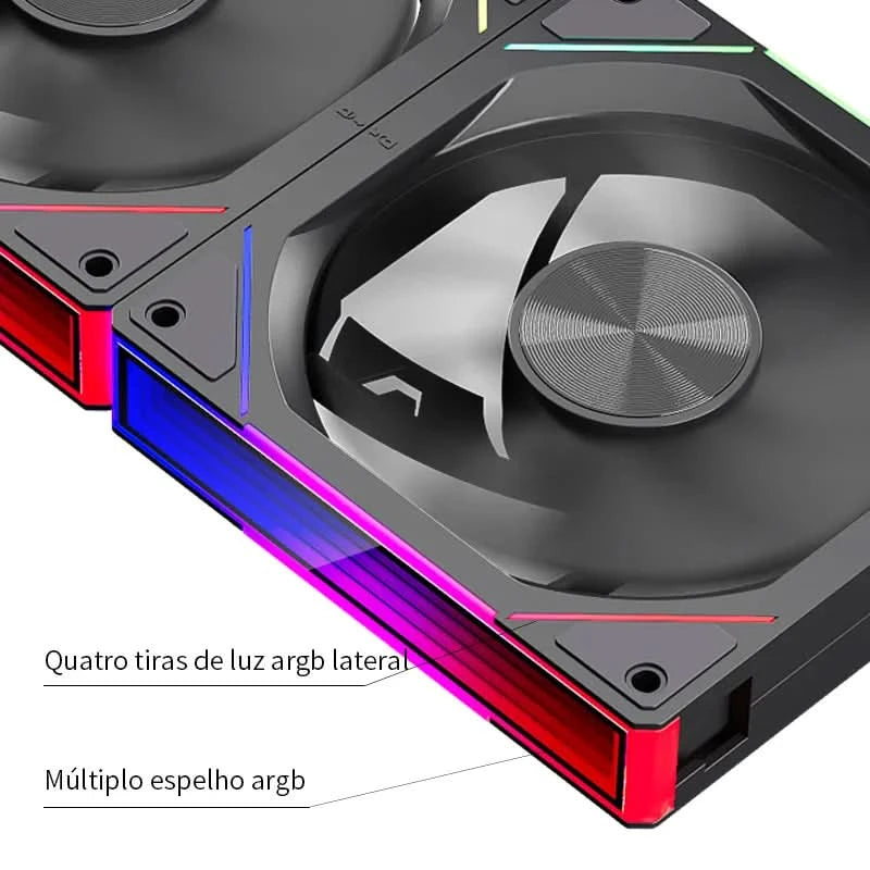 Teucer JM-5 PC Argb Light CD Texture 12cm 3in1 PWM Fan Case No Noise 800-2000rpm Water Cooling Radator Fan