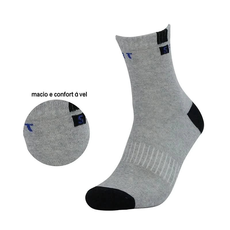 12 Pairs, Men's Cotton Socks, Breathable, Containing Cotton, Mid-top Sports Socks, Summer, Quick Dry